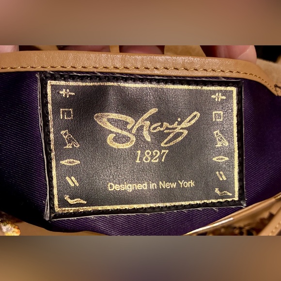 Vintage Rare Leather Original By Sharif 1827 Hand painted EUC Crossbody Shoulder - Picture 10 of 12